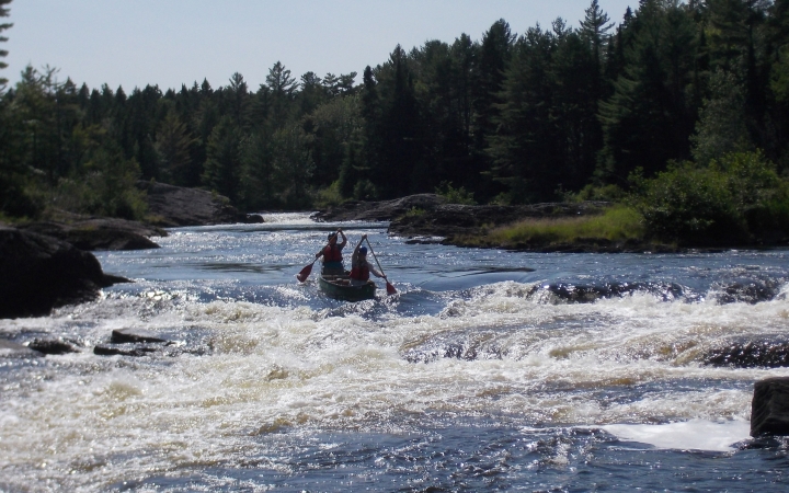 canoeing on outdoor leadership course